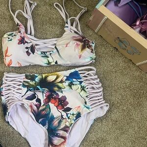 High waisted bikini bundle! 2 size small bikinis for $12 combined. From target.